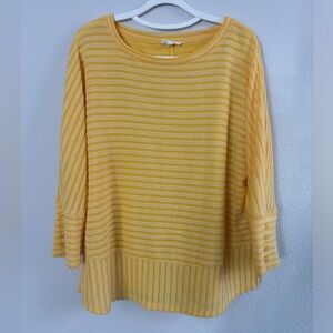 Westbound Yellow Striped Women's Sweatshirt Size M